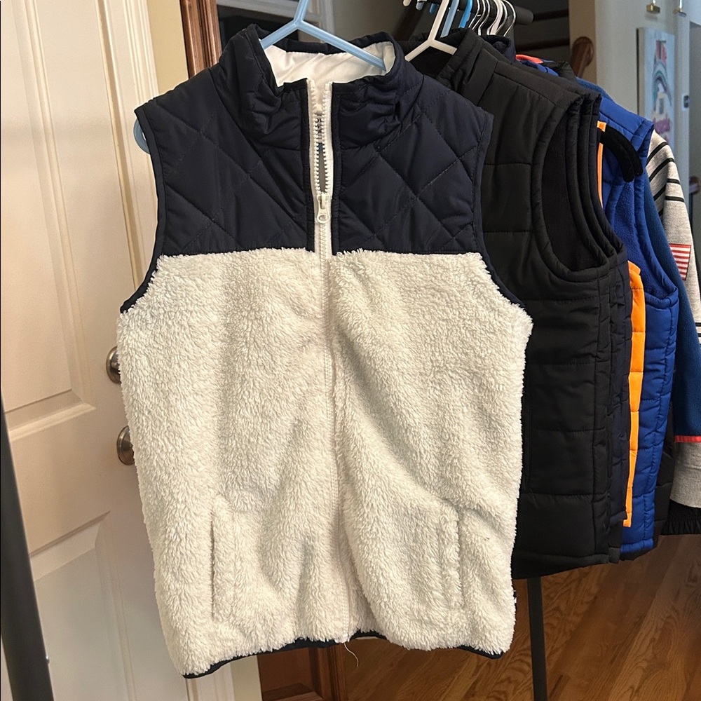 crown & ivy Navy and White Kids Vest